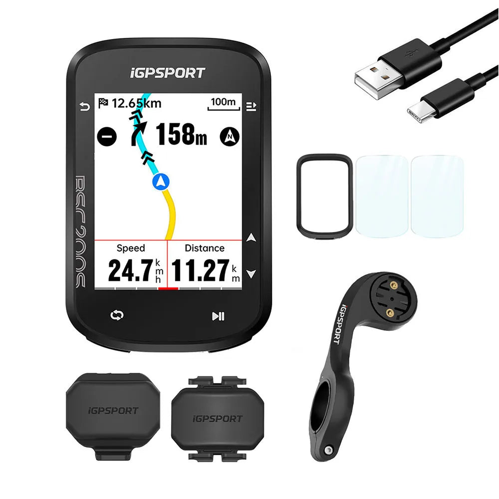 iGPSPORT BSC200S GPS Route Navigation Bike Computer Colorful Screen Wireless Bicycle Speedometer Cycling Odometer Bluetooth Ant