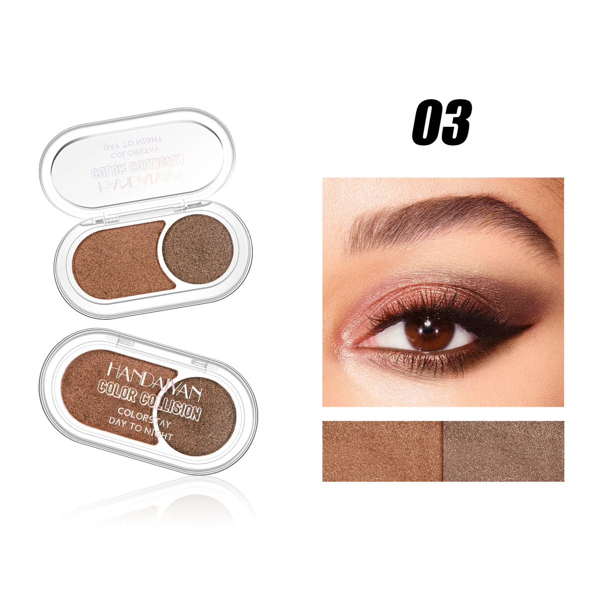 Glitter Blue Green Eyeshadow Palette 2-Color Matte Shiny Eye Shadow Dark Punk Eyes Pigment Waterproof Halloween Makeup Cosmetics