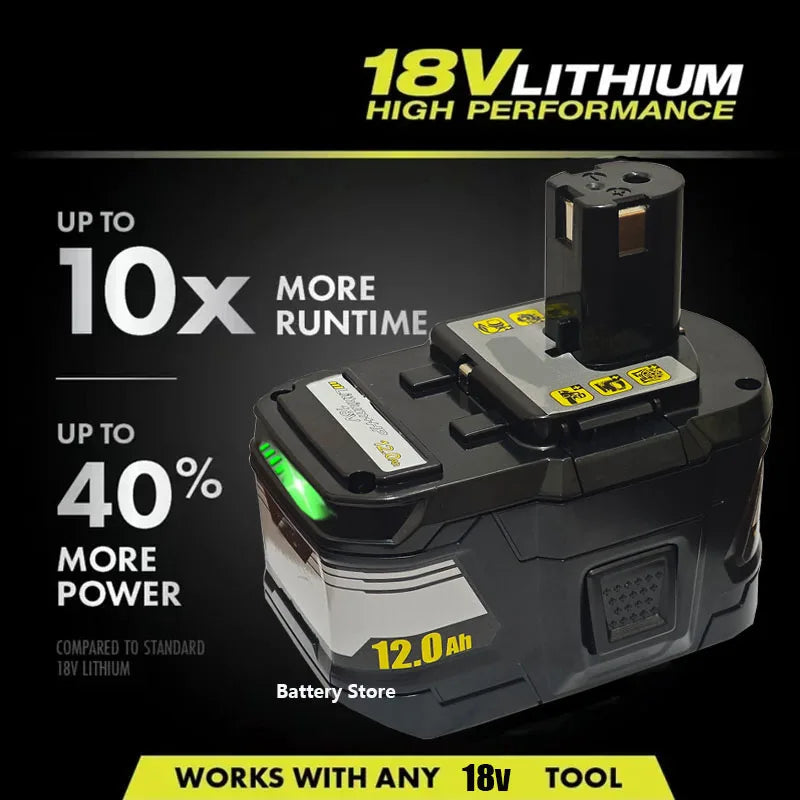 For RYOBI 18V 12.0Ah-15C lithium-ion high-performance battery suitable for all series power tools P107 P108 P109