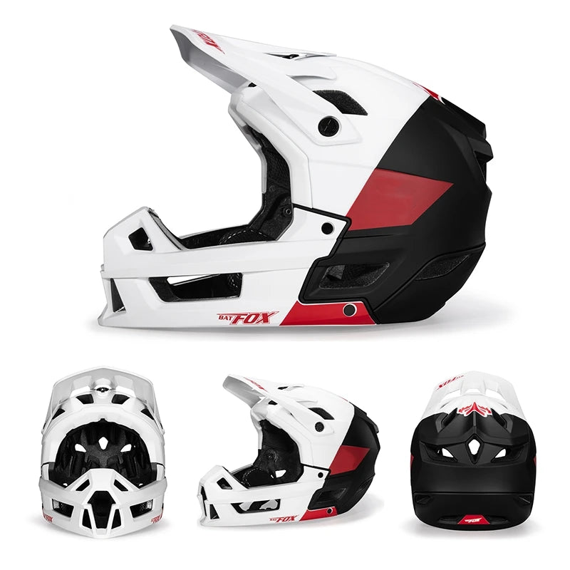 BATFOX Full Face Mountain Bike Helmet Adult Downhill Off-road Cycling Shockproof Professional Protection MTB Bicycle Safety Gear