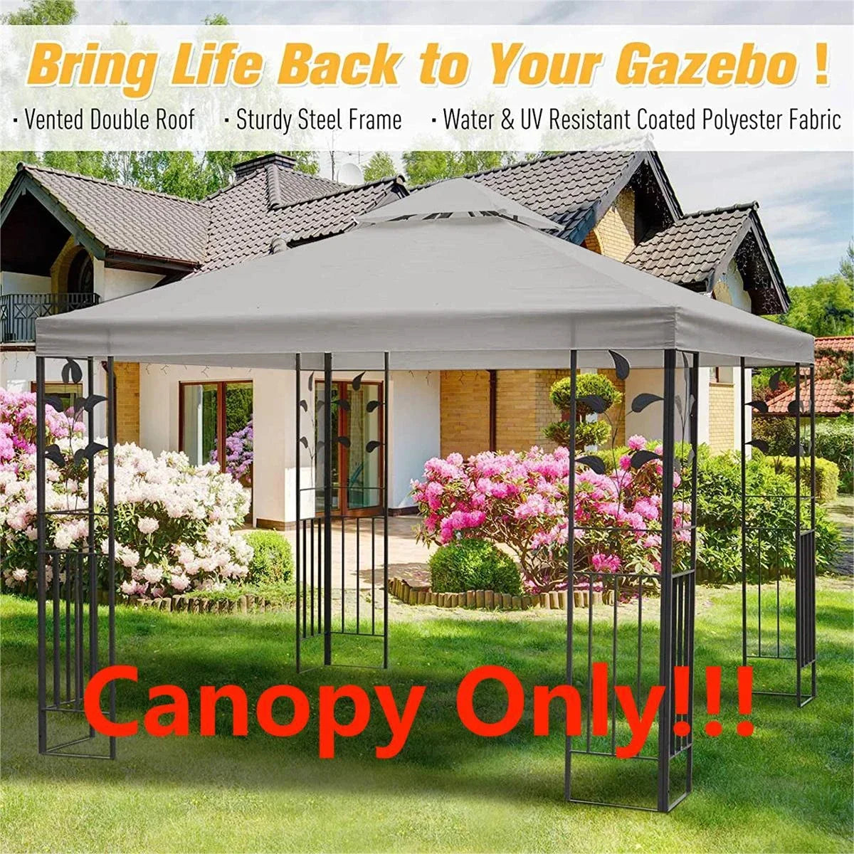 2.5x2.5m Outdoor Garden Parasol Cloth Gazebo Awning Canopy Replacement Pergolas Cloth For Outdoor Garden Canopy Sunshade