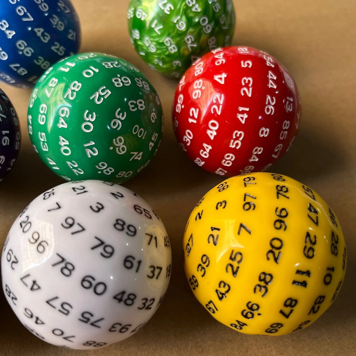 1pcs 100 Side Number Dice for DND TRPG RPG Cthulhu Board Game Running Team Black White Green Red Yellow Polyhedral Dnd Dice Set