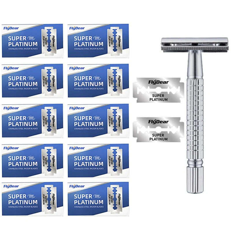 Razor Stainless Steel Double-Blade Razor Old Fashioned Razor Manual Shaving for Men