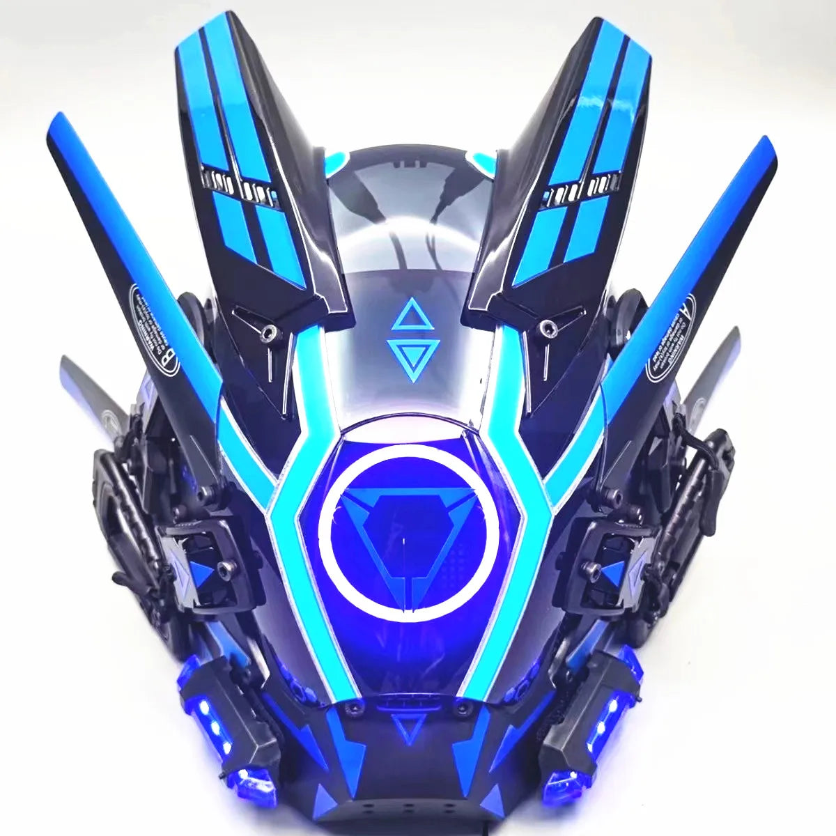 Cyber punk Mask LED Hairstyle Braid Halloween Christmas Role Playing Helmet Party Adult Gift ﻿