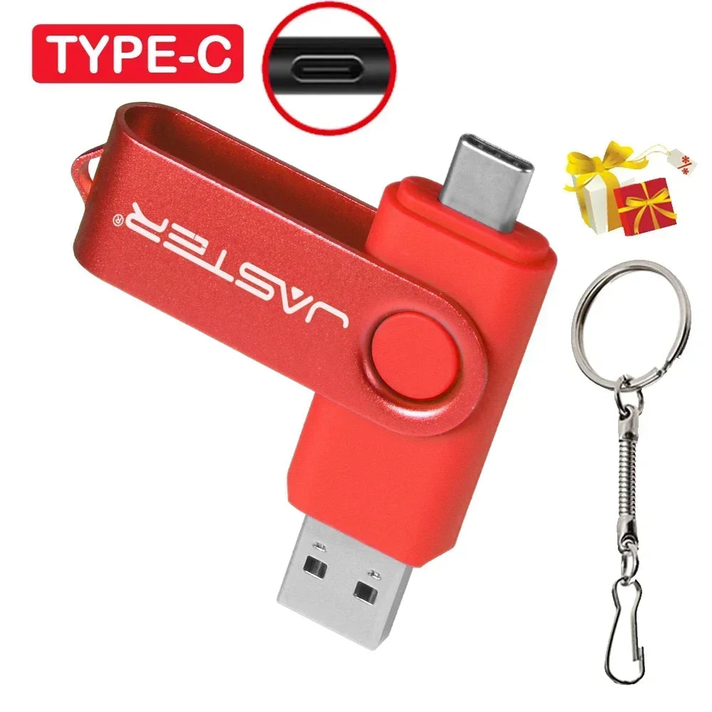 TYPE-C USB Flash Drive 128MB (Not GB) Real Capacity Pen Drive 64GB Free Key Chain Memory Stick Gift Red U Disk Blue 1G 2G 4G  8G