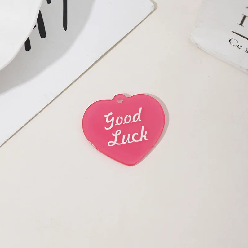 10PCS 28*32mm Acrylic Candy Colored Good Luck Charms Pendant For DIY Earrings Bracelet Necklace Jewelry Accessories Wholesale