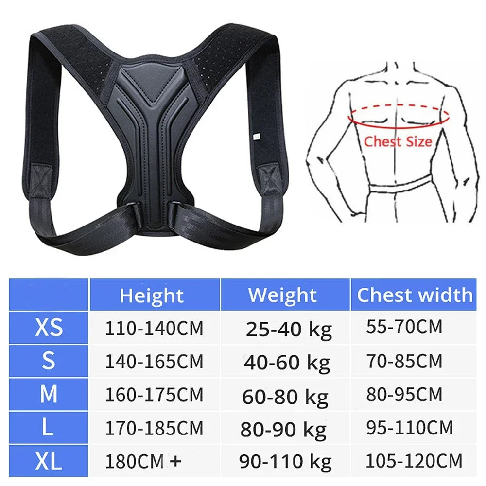 Adjustable Back Shoulder Posture Corrector Belt Clavicle Spine Pain Relief Support Reshape Your Body Home Office Back Neck Brace