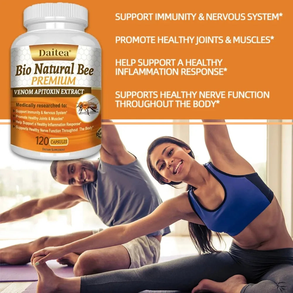 Natural BEE Venom Capsule for Immunity and Anti-oxidation - 120 Capsules - Non-GMO