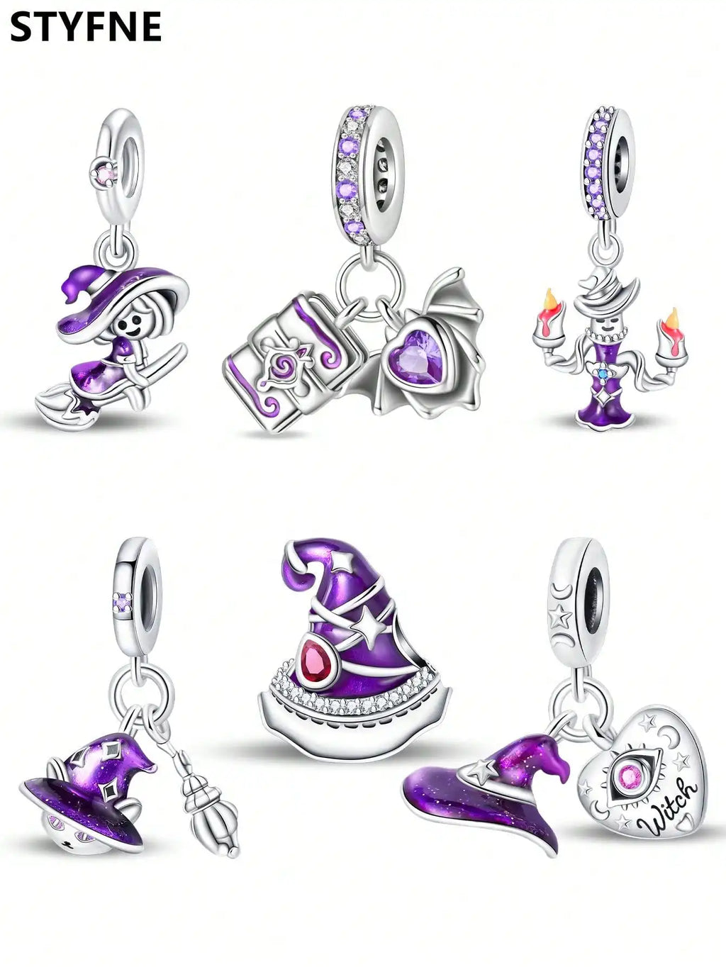 2025 Hot Sale Charms Bead 925 Sterling Silver Christmas Halloween Witch Hat Fit Bangle Bracelet Necklace DIY Jewelry
