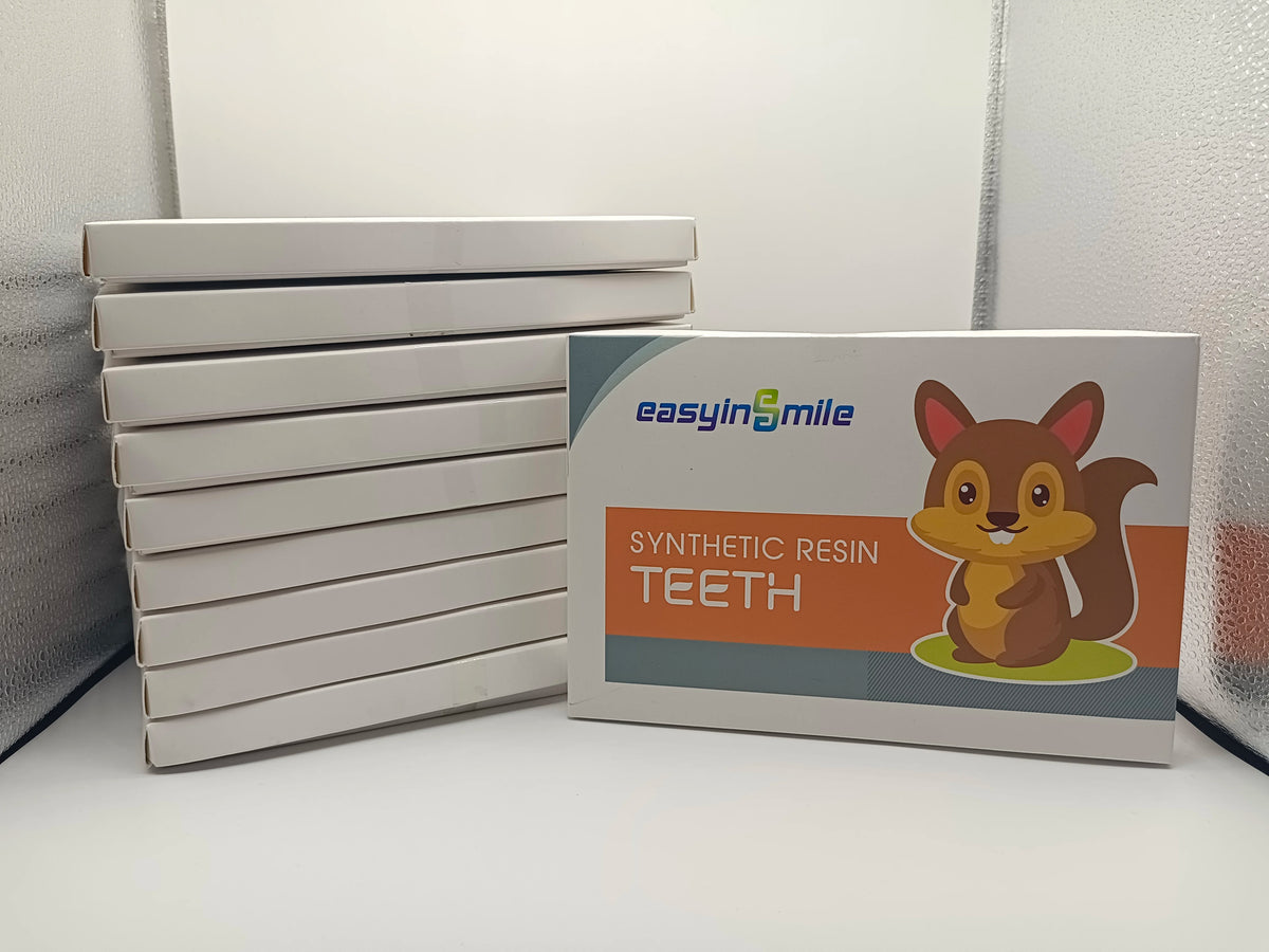 84/96PCS Dental Resin Teeth Acrylic Synthetic Denture A1 A2 A3 Shade 2-Layer Acrylic Denture Education Model Upper/Lower A1-D4