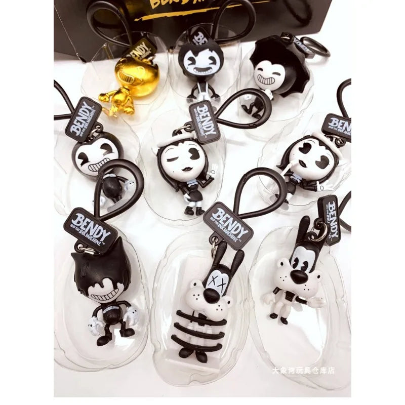 Bendy Blind Bag Bendy And The Ink Machine Horror Game Character Keychain Personalized Pendant School Bag Charm