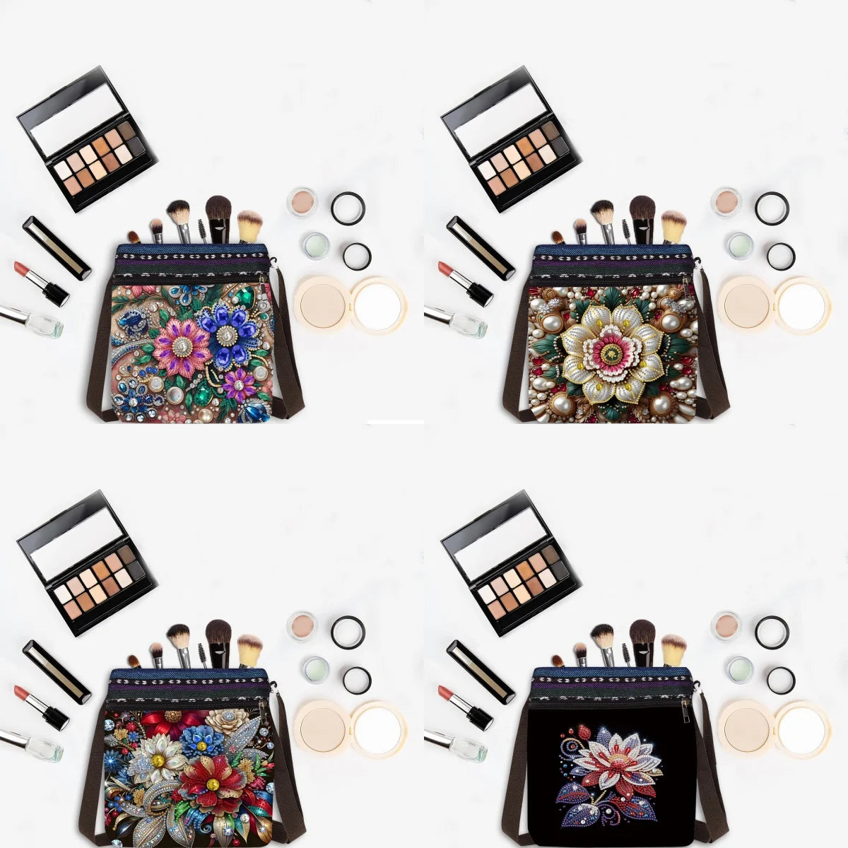 1 piece/set of DIY colorful mandala diamond art handbag, canvas shoulder bag with diamond painting crossbody bag