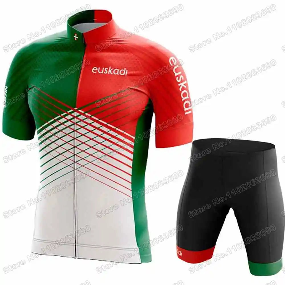2026 Euskadi Basque Country Team Cycling Jersey Set Euskadiko Cycling Clothing Summer Road Bike Shirts Suit Bicycle Bib Shorts