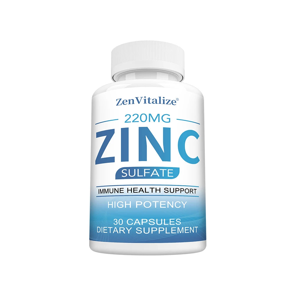 ZenVitalize Zinc 220Mg [High Potency] Supplement – Zinc Sulfate for Immune Support System