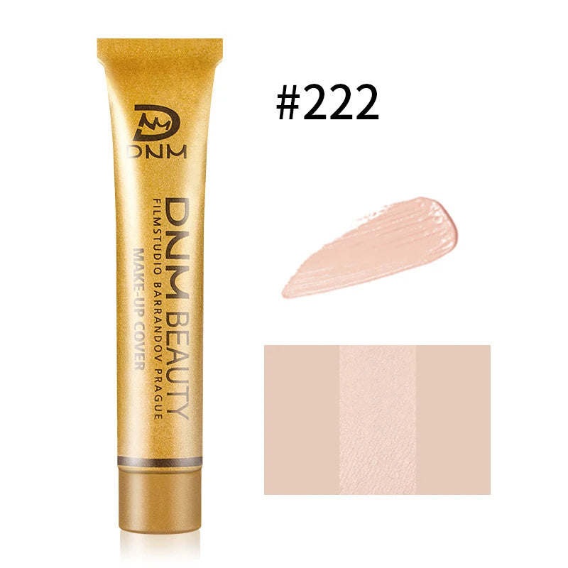 2-in-1 Full Coverage Concealer & Foundation, Gold Tube Cream For Dark Circles Tattoos Freckles Redness, Even Skin Tone