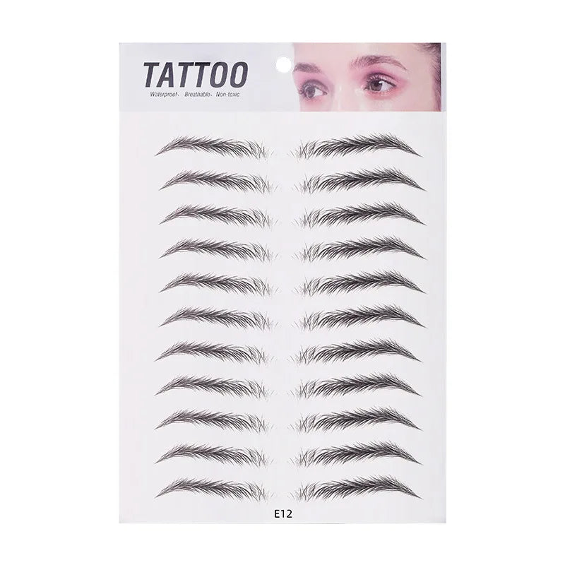 10pcs Eyebrow Tattoo Sticker Waterproof Eyebrow Templates Tools Cosmetics Professional Makeup Eye Brow Shaper Eyebrows Sticker
