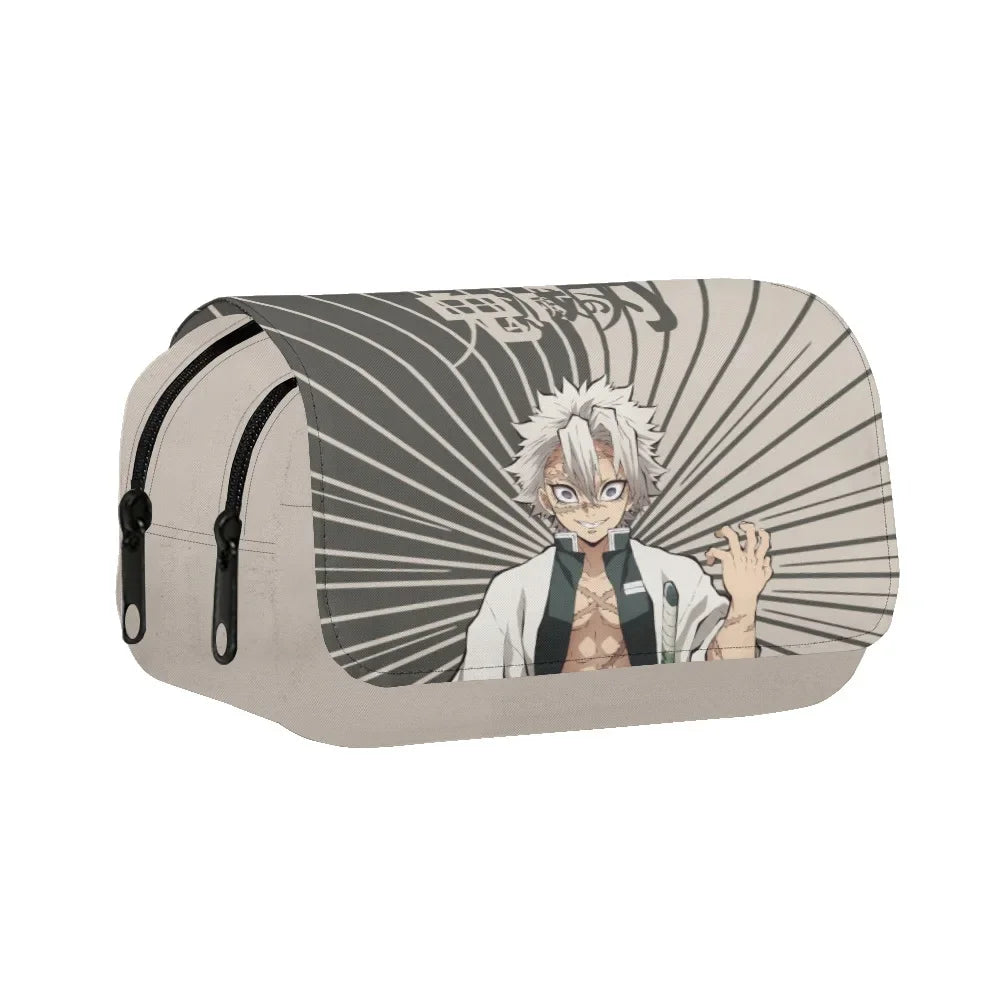 New Anime Peripheral Demon Slayer 3D School Backpack Lunch Bag Pencil Case 3-Piece Set Printed Holiday Gift for Students Gift