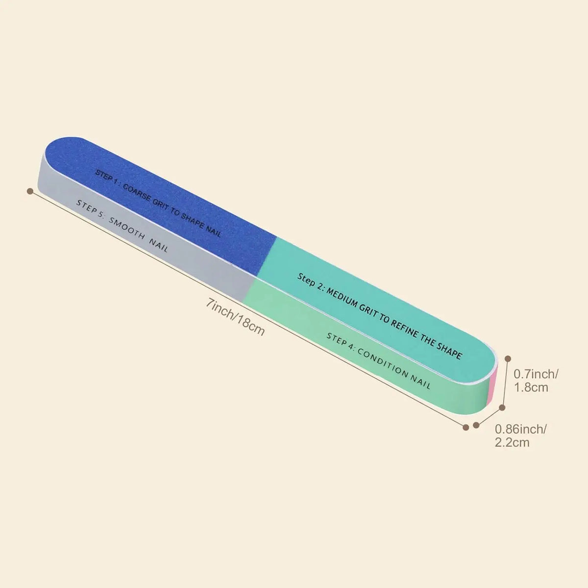 1/5Pcs Nail File Seven Sided Polishing Tools Manicure Pedicure Professional Files Nail Art Sanding Buffer Block Nail Tools