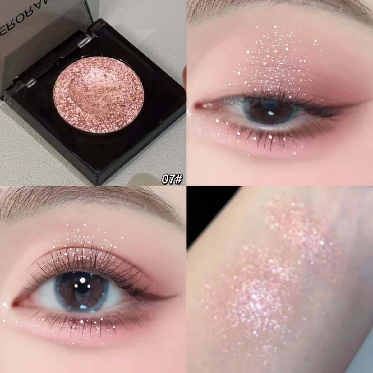 Herorange Pearl Eyeshadow Fine Shimmer Pigmented Non Clumping Brightening Highlight Beginner Friendly