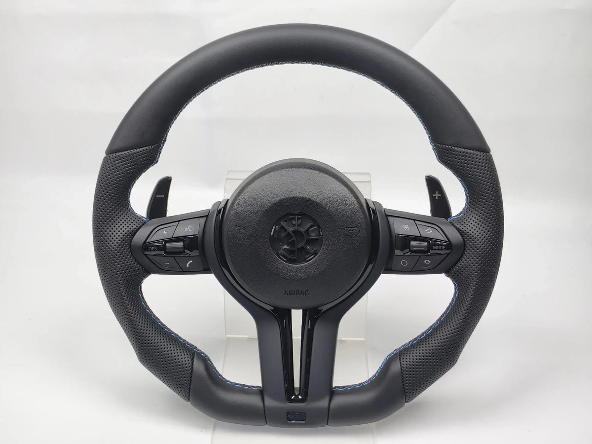 For M F30 F20 F48 M3 F80 F25 E90 E87 X5 E70 F01 F10 Steering Wheel Black Perforated Leather Sport Upgrade Modify Accessories