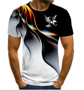 Men's Muay Thai casual T-shirt running sports short sleeved 3D printed short sleeved summer new breathable and comfortable T-shi