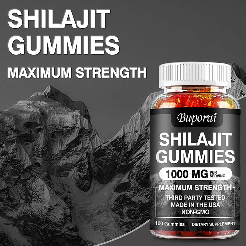 Shilajit Gummies - Energy Level, Memory and Focus Support Relieve Stress Overall Health