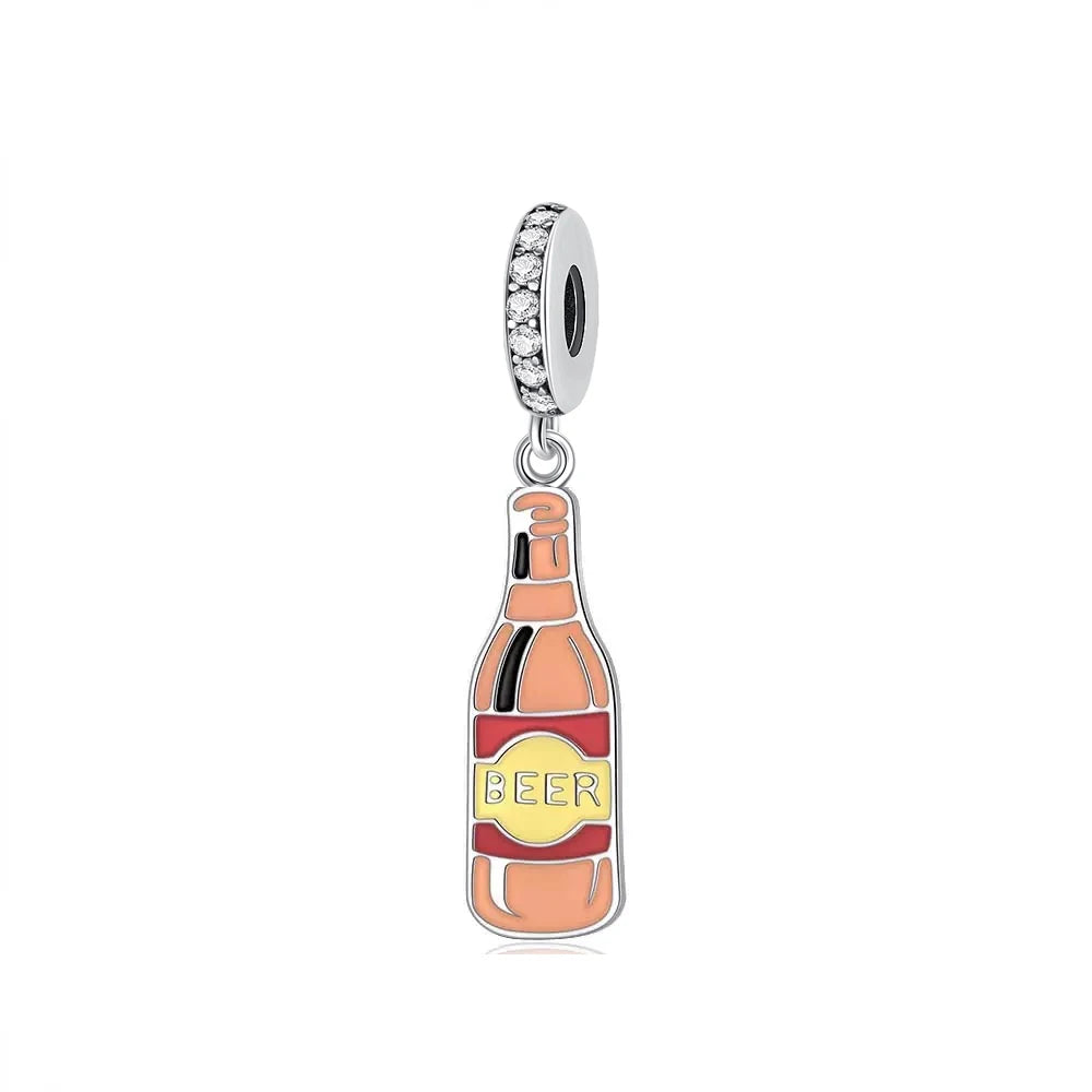 Hot Selling 925 Silver Cup,Coffee Cup,Beer,Bead Pendant Suitable European Original Bracelet DIY Accessories,Exquisite Jewelry ﻿