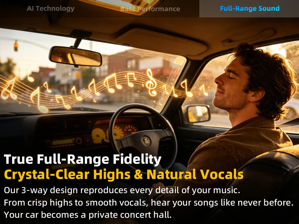3000W Car Speaker Key Adjustment Modification Colorful Light Atmosphere Stereo Surround Ultra Thin Subwoofer Universal Car Audio
