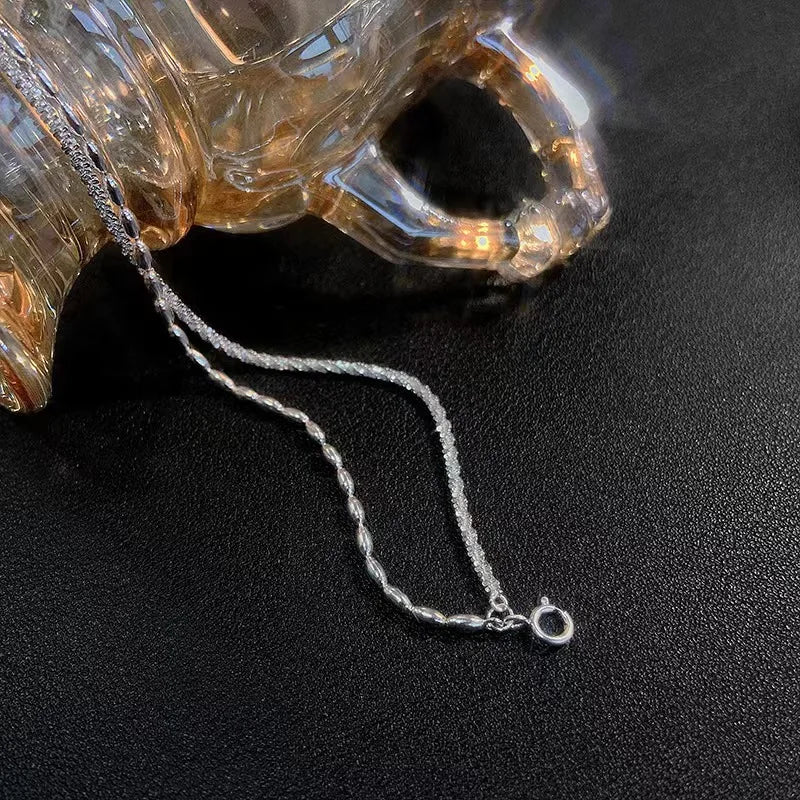 New Fashion Silver Color Double Layer Bracelet For Women Exquisite Simple Beads Chain Bracelet Jewelry Accessories
