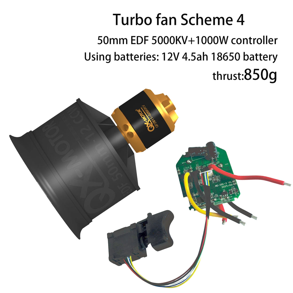 50 / 64 / 70mm EDF Brushless Motor KIT 1000W Controller ESC Blower Switch for Turbo Fan Blower