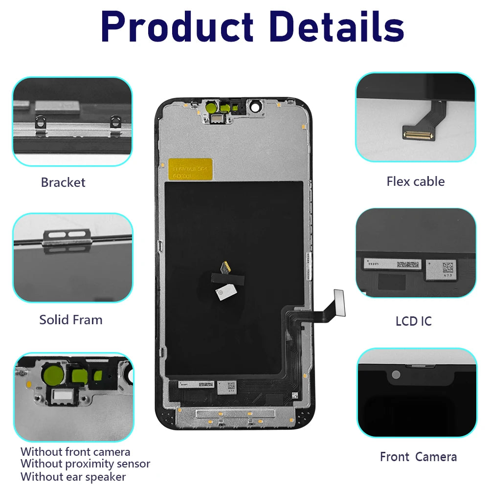 OLED Pantalla For IPhone 14 LCD Display Touch Screen Digitizer Assembly Replacement 14 A2882 A2649 A2881 A2884 A288 LCD