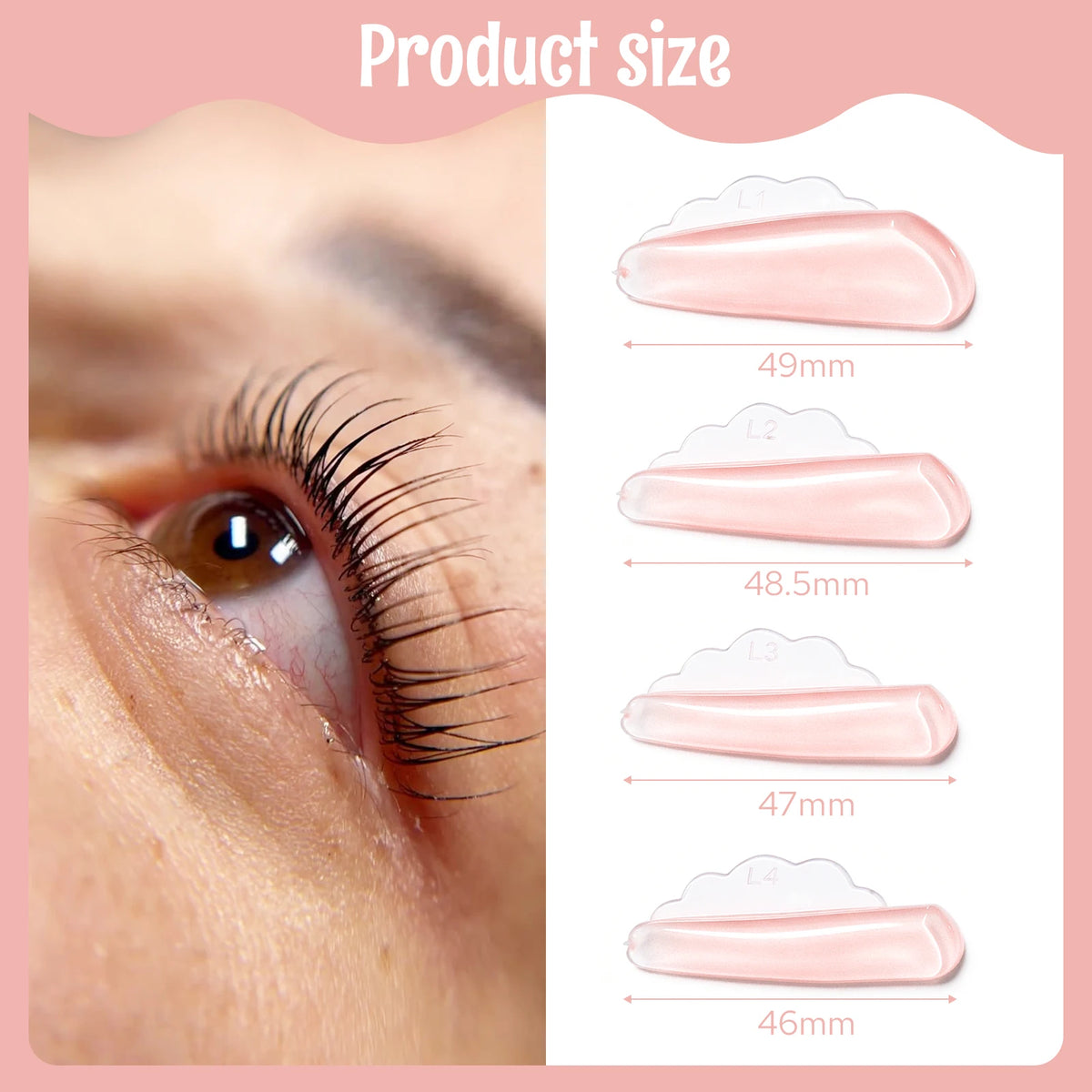Lomansa New 4 Pairs V Curl Free Glue Eyelash Perm Pads Lashes Rods Shield Lifting 3D Eyelash Curler Accessories Makeup Tool