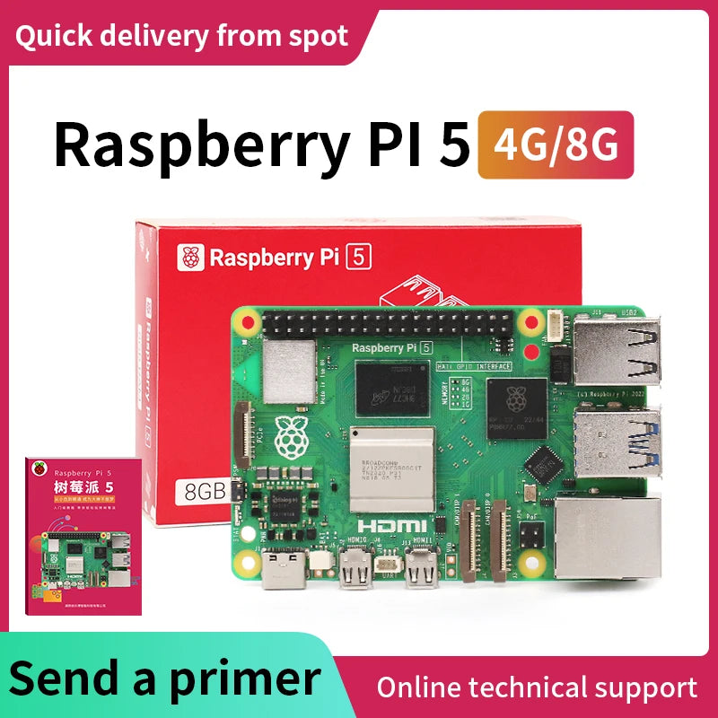 Raspberry Pi 5 Generation Development Board LINUX Suite Computer AI programming motherboard Raspberry Pi 5B 4G/8GB