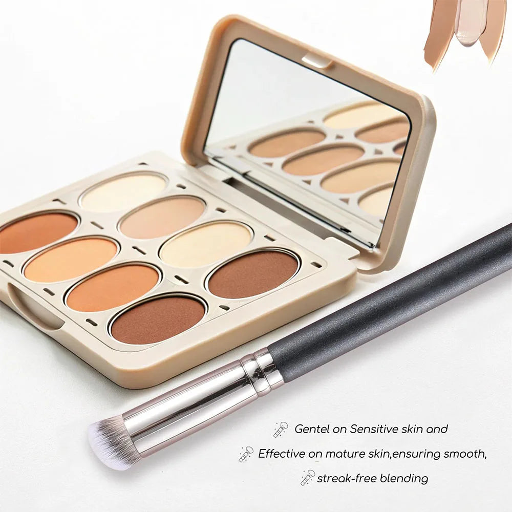 2 PCS Makeup Brushes Rectangular Foundation Brush & Concealer Brush for Contouring, Blending, Powder/ Foundation Application