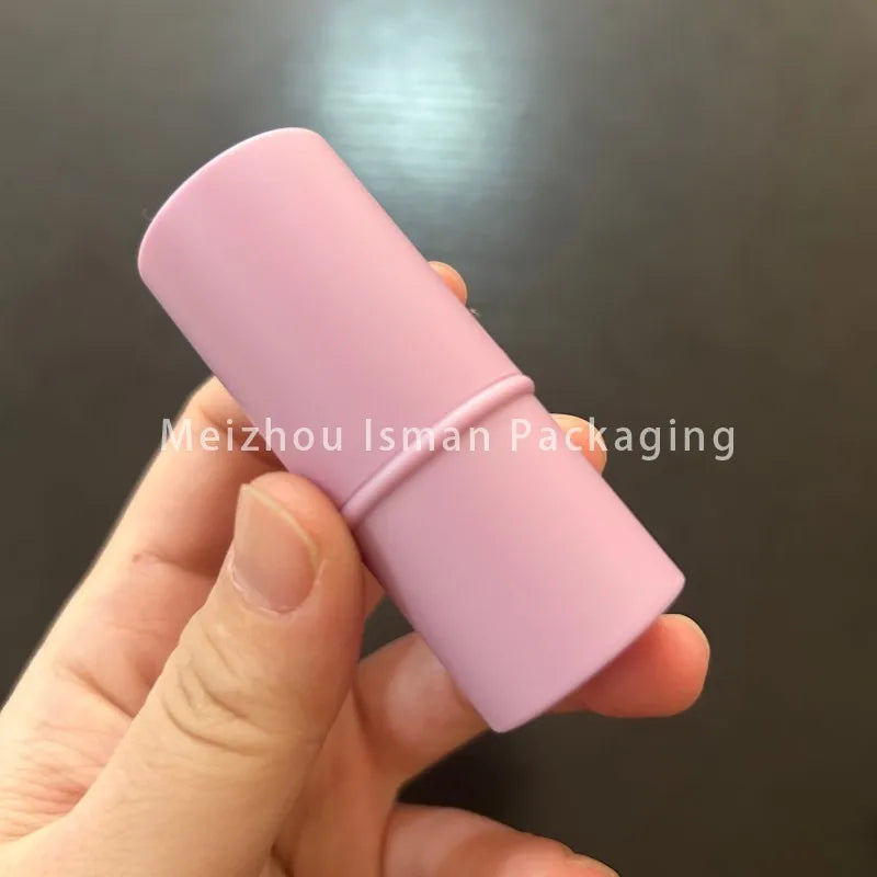 50Pcs Newest Refillable Fat 6g Matte Pink Cheek Lip Balm Packaging Foundation Stick Container Eyeshadow Concealer Stick Tubes