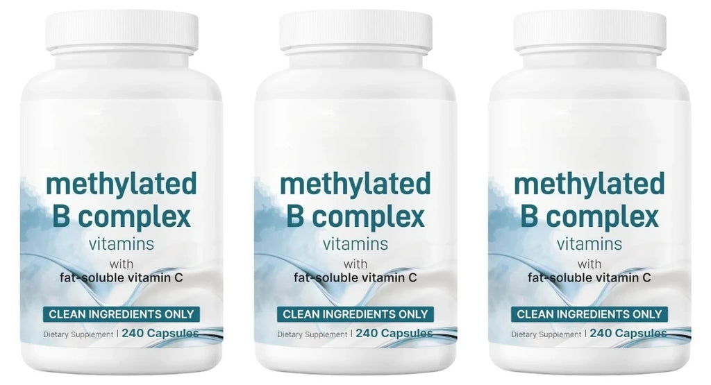 Methylated B Complex Capsule 240 Count Support Energy Generation & Neurological Health — Methylfolate B12,Thiamine and Vitamin C