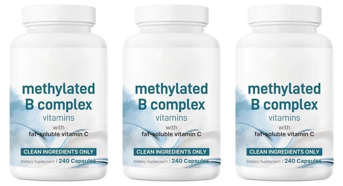 Methylated B Complex Capsule 240 Count Support Energy Generation & Neurological Health — Methylfolate B12,Thiamine and Vitamin C
