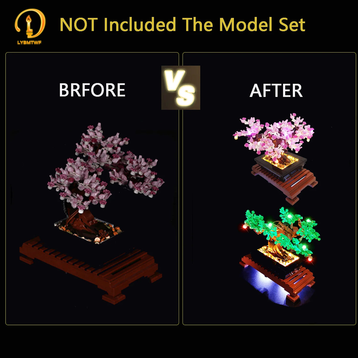 LYBMTWF LED Lighting Kit for 10281, Compatible with Creator Expert Bonsai Tree Model (Not Include Building Blocks Set)
