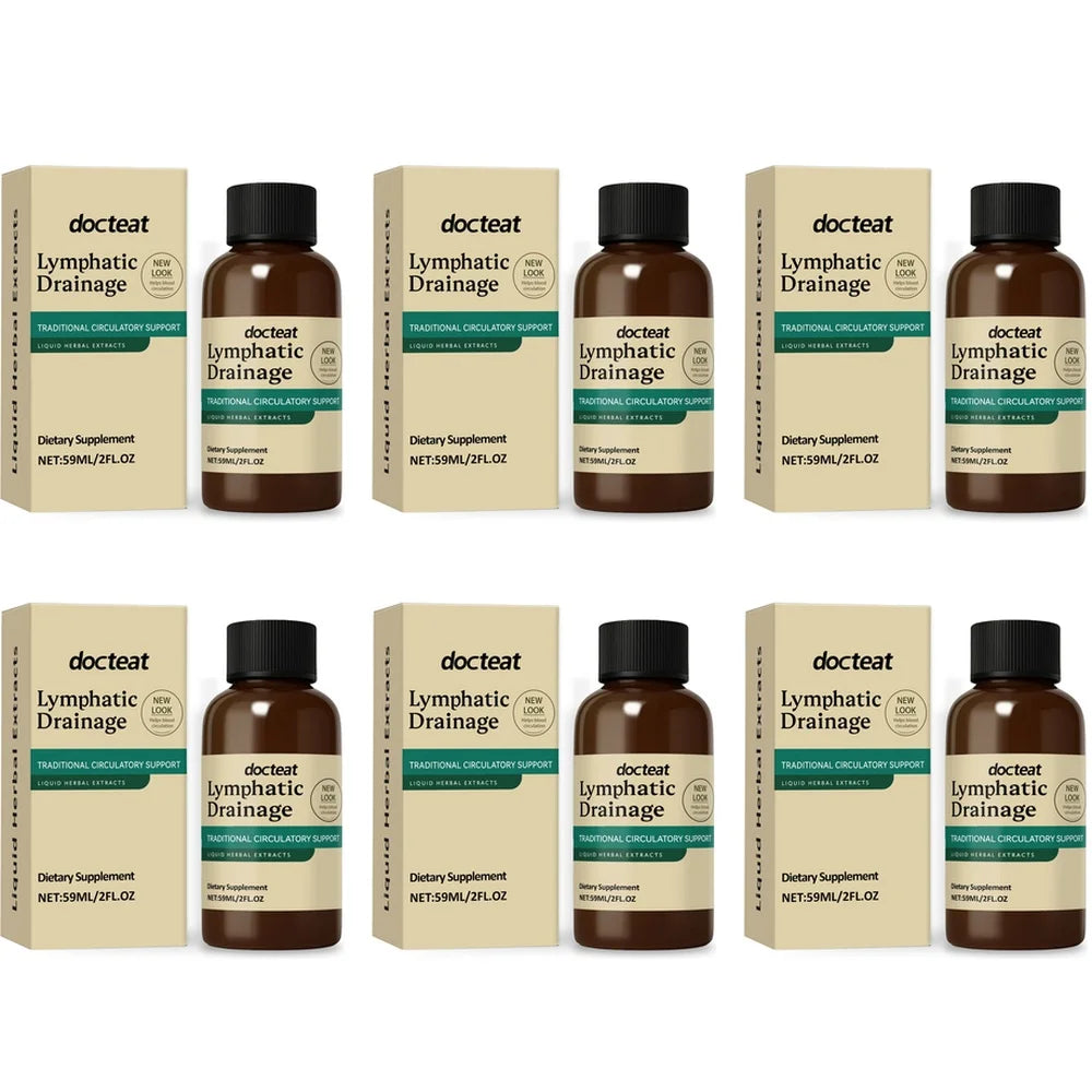 Docteat Lymphatic Drainage Liquid Herbal Extract with Red Clover Flower and Prickly Ash Bark Supports Blood Circulation 59 ML