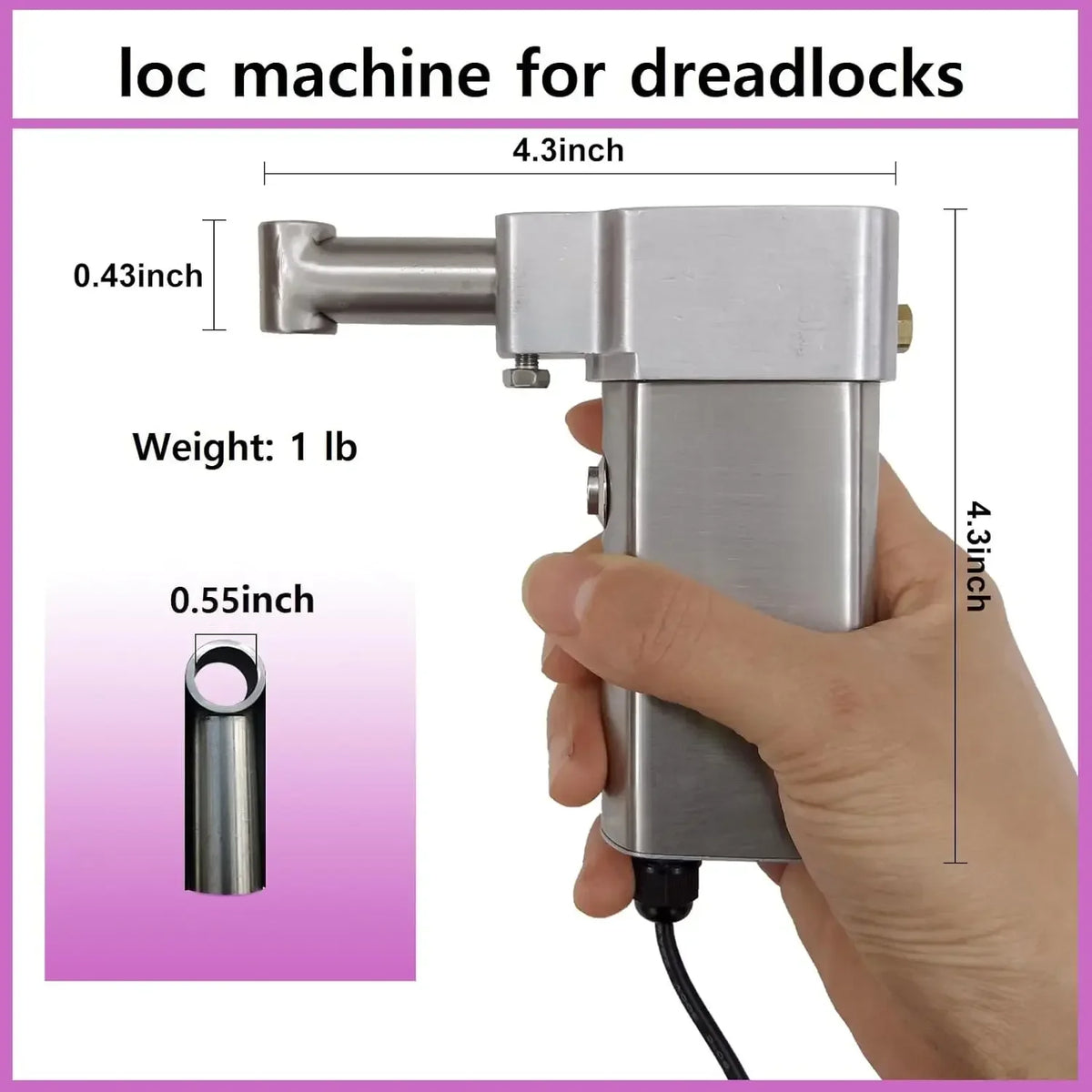 Dreadlocks Machine,Portable Automatic Dreadlock,with 6 Replacement Head6-16mm,Dreadlock Crochet Braiding Making Machine