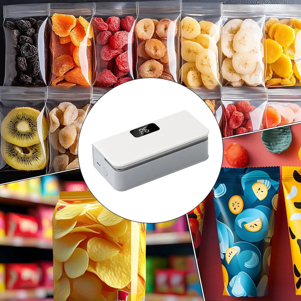 Mini Sealer 6-Mode Rechargeable Magnetic with Cutter Electric Handheld Sealer Machine for Home Kitchen Restaurant Snack Chip