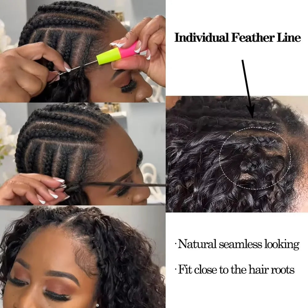 16A Burmese Curly Crochet Human Hair Knotless Pre-Separated Crochet Feather Hair Extensions Curly Human Hair