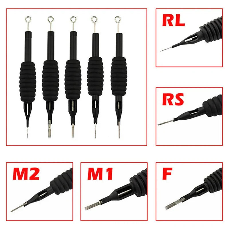 1pc Disposable Sterile Tattoo Nozzle Needle Tips 19MM Tube Grip 1/3/4/5/7/8/9/10/11/12/13/15 RL For Tattoo Gun Machine Supplies