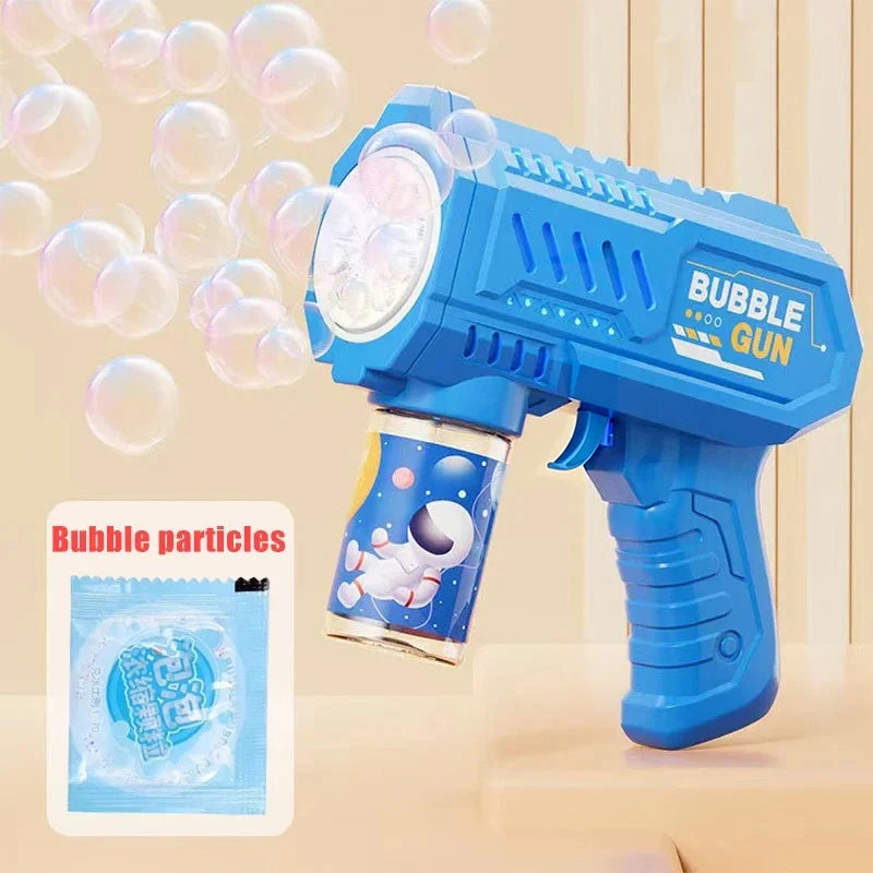 Fully Automatic Bubble Gun Rocket Bubbles Machine Automatic Blower with Bubble Liquid Toys for Kids Beach Outdoor Bubble Gifts