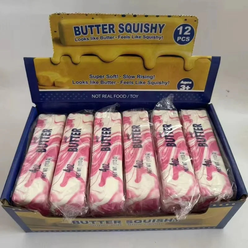 1 Box 12 Pcs Slow Rebound Squeeze Toy Butter Stick Anti Stress Release Soft Sensory Toy , Wholesale Suitable For Retail Stores