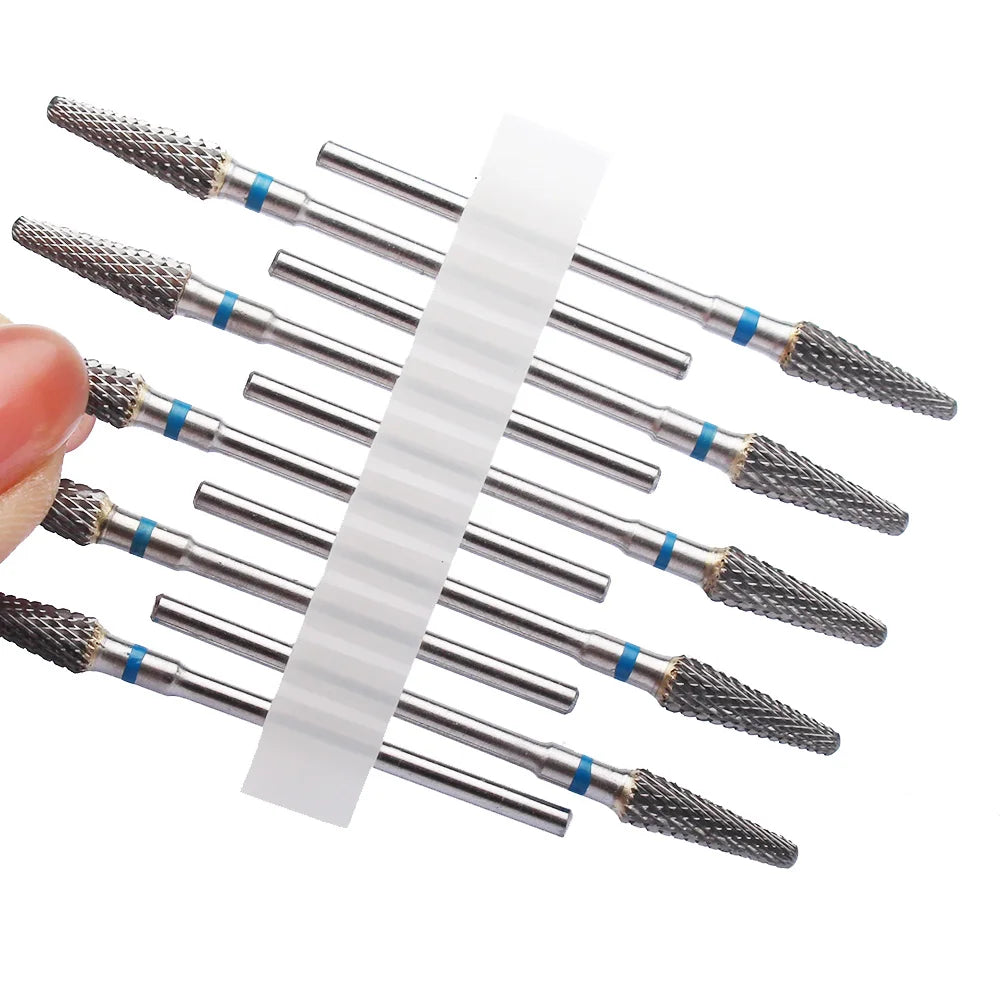 10pc Carbide Manicure Drills Nail Drill Bits Set Milling Cutters Kits Gel Polish Remover Files Electric Burr Tools Accesstries