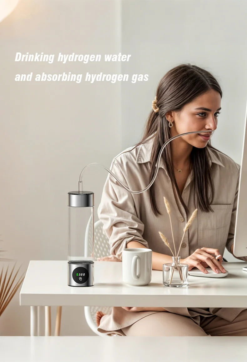 Portable High Performance Hydrogen Water Generator Bottle SPE PEM Chamber Electrolytic Ionizer Rechargeable Hydrogen Water Cup
