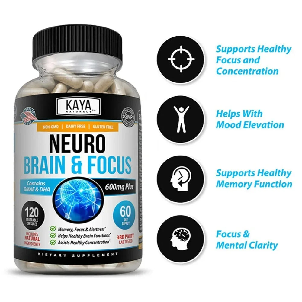 Neuro Brain for Memory & Focus - Nootropic Brain Support Supplement, Focus & Concentration & Cognitive Function