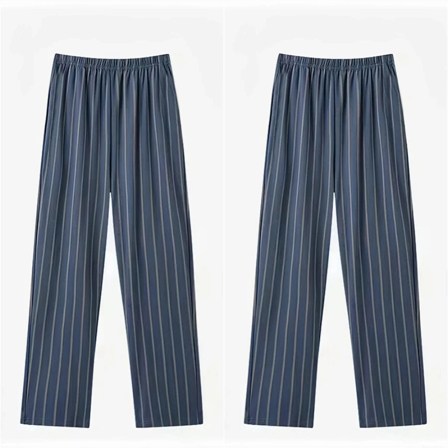 Men's Pajama Pants Thin Home Trousers Loose Large Size Spring and Autumn Summer Thin Casual Home Trousers