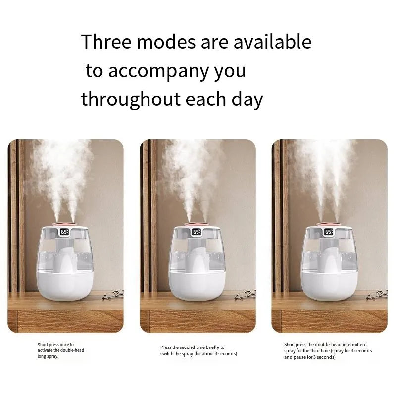 Air Humidifier Aroma Humidifier Double Spray Port Essential Oil Diffuser USB Water Humidifier with Light for Home Office